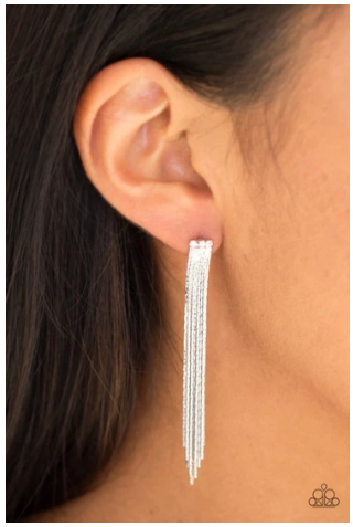 Night At The Oscars White Earrings