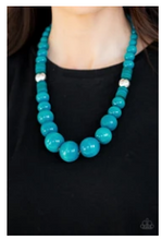 Load image into Gallery viewer, Panama Panorama - Blue Wooden Beads - Necklace