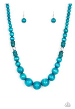 Load image into Gallery viewer, Panama Panorama - Blue Wooden Beads - Necklace