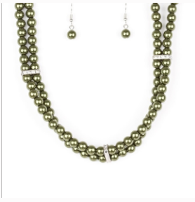 Put On Your Party Dress - Green Necklace