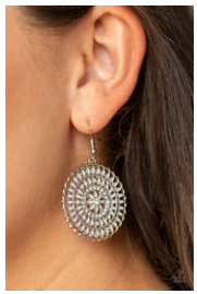 PINWHEEL and Deal - Silver - White Rhinestones - Earrings