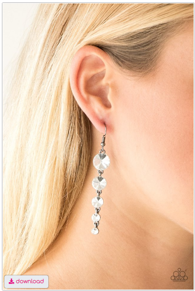 Raining Rhinestones - Black Earrings