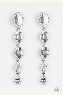 Red Carpet Radiant - White Earrings