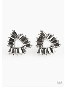 Renegade Shimmer - Silver - Emerald Style Gunmetal Earrings