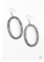 Load image into Gallery viewer, Rhinestone Rebel - Silver Hematite Rhinestones - Hoop Earrings