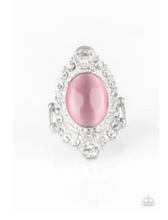 Load image into Gallery viewer, Riviera Royalty - Pink Moonstone - White Rhinestones - Pink Ring