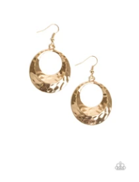 Savory Shimmer - Beveled Gold Hoop Earrings