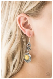 Southern Serenity - Yellow Stone - Silver Earrings