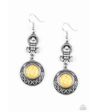 Load image into Gallery viewer, Southern Serenity - Yellow Stone - Silver Earrings