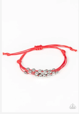Without skipping a BEAD-Red Bracelet