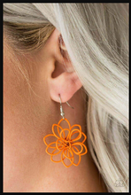Load image into Gallery viewer, Springtime Serenity Orange Wire Flower Earrings