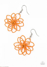 Load image into Gallery viewer, Springtime Serenity Orange Wire Flower Earrings