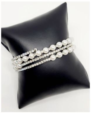 Starry Strut - White Coil Bracelet