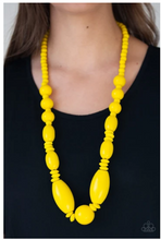 Load image into Gallery viewer, Summer Breezin Yellow Wood Necklace