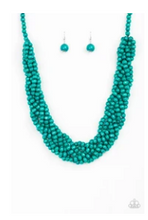 Load image into Gallery viewer, Tahiti Tropic - Blue - Wooden Beads Necklace