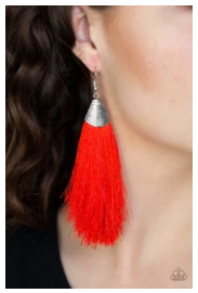 Tassel Temptress - Red - Thread / Fringe / Tassel - Earrings