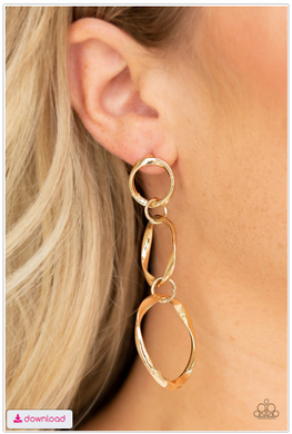 Three Ring Radiance - Gold Earrings