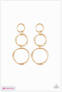 Three Ring Radiance - Gold Earrings