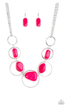 Load image into Gallery viewer, Travel Log Pink Stone Silver Necklace