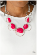 Load image into Gallery viewer, Travel Log Pink Stone Silver Necklace