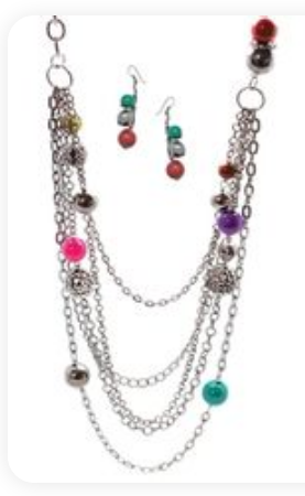 Multi-Colored Gunmetal Necklace