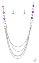 Load image into Gallery viewer, Vividly Vivid - Purple Pearls - Multi Layered Necklace