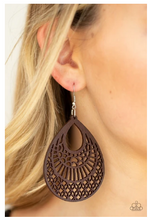Load image into Gallery viewer, Shoulda Coulda WOODa - Brown Wooden Earrings